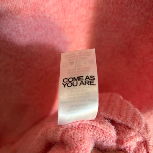 SMASH + TESS Sz M-L Collared Knit Sweater Dress Midi Length Long Sleeve Pink - Picture 7 of 8